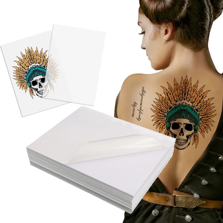 Printable Temporary Tattoo Paper Laserjet and Inkjet Printer Transfer Sheet for Custom Water Slide Decals for Skin