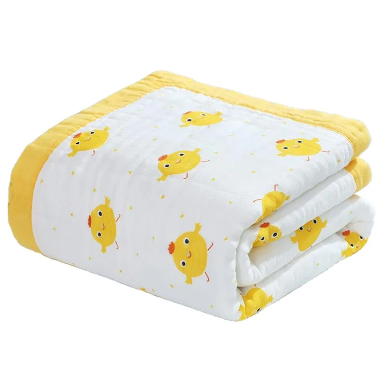 Customized size adult cotton blanket muslin bedding sleeping blanket