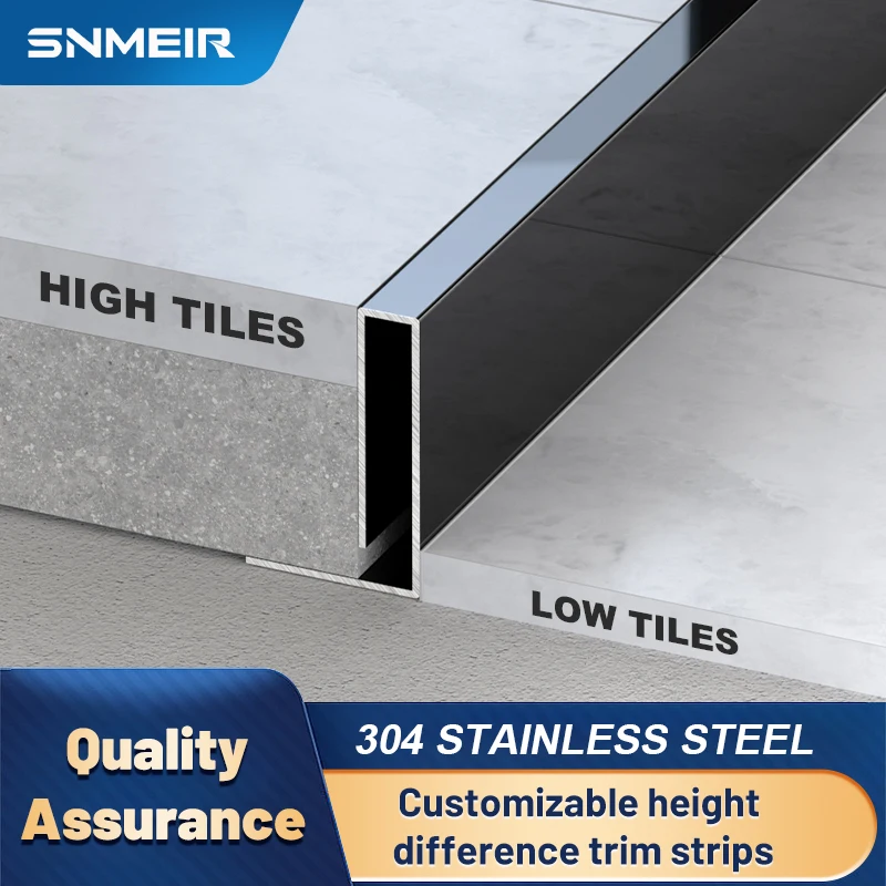Foshan Senmry Furniture Stainless Steel Decorative Corner Coil Belt Strips Tile Trim Stair Nosing For Staircase