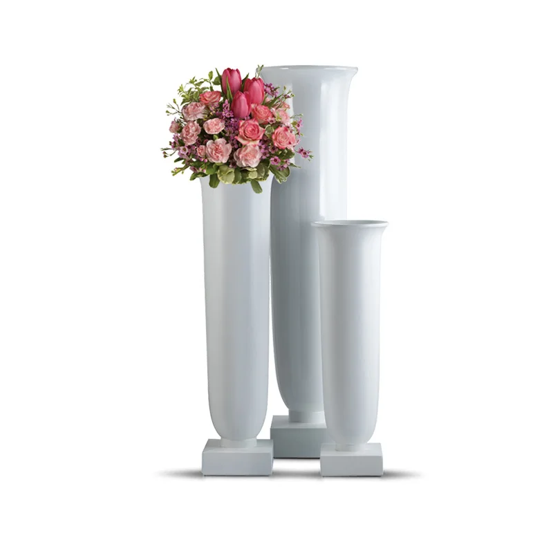 100/120/140cm Tall Vases for Wedding Center Piece Factory Supply Trumpet Vase Large White Hurricane Vases for Weddings