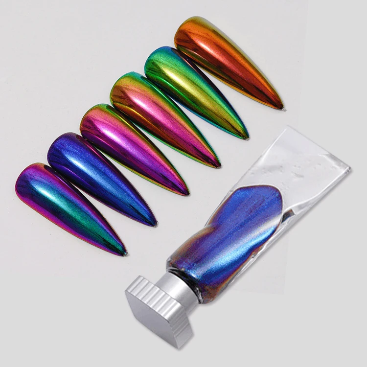 OEM Colors Liquid Type Mirror Chrome Powder Metallic Effect for Professional Nail Art Decor Manicure Nails Glitter Pigment