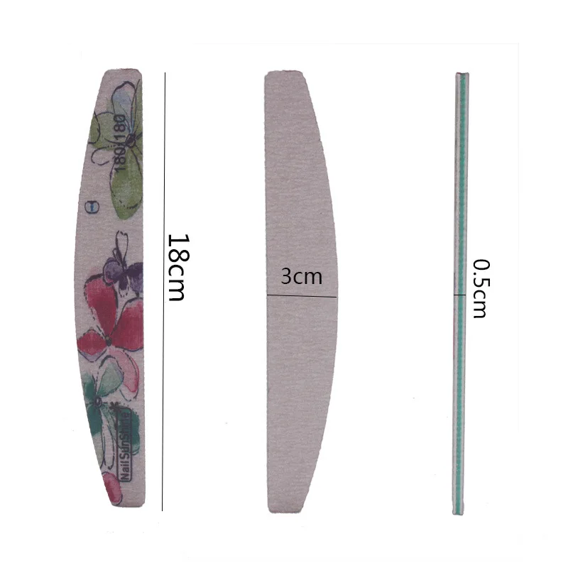 Personal Logo Double Side Zebra Half Moon Shape 100/100 100/180 Nail File