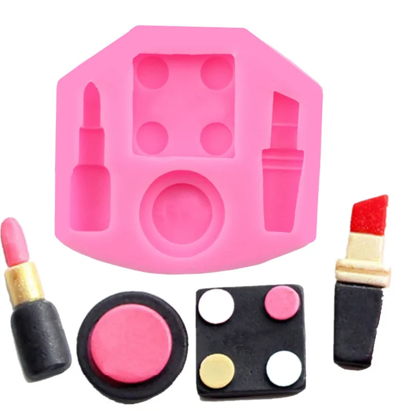 Hot sale 3 D Lipstick makeup combination liquid silicone mold fondant soft pottery glue clay modeling cake tool