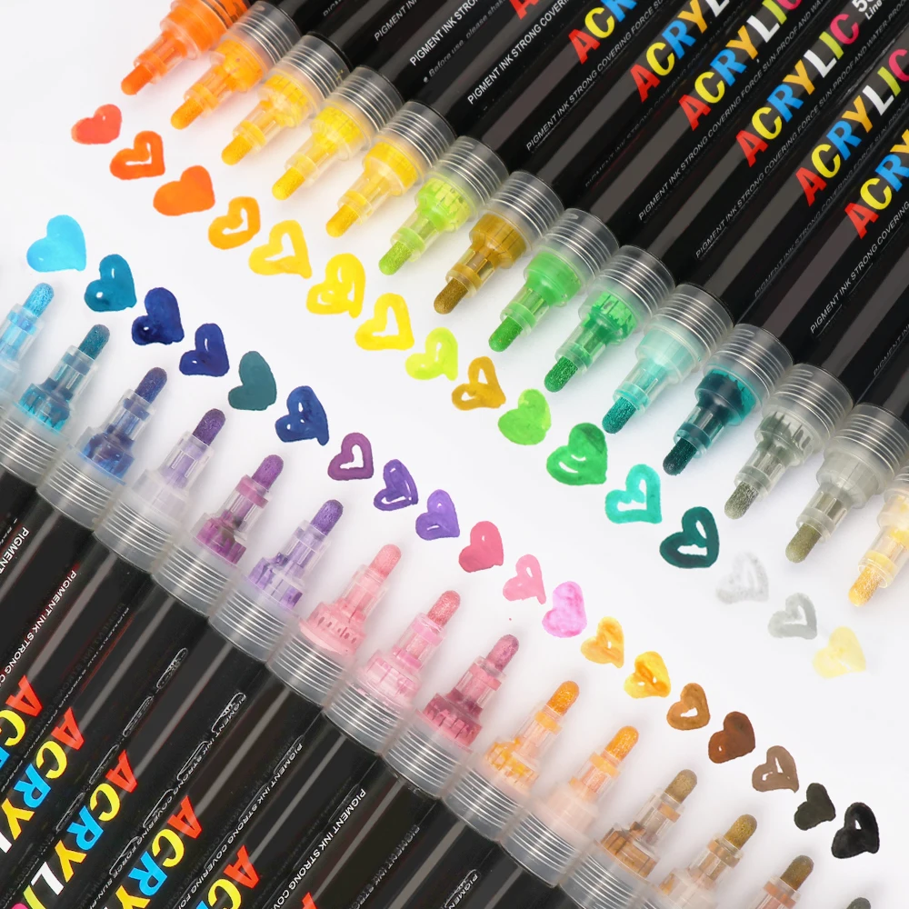 ANI 12/24/36 colors 0.4mm permanent acrylic paint marker pens custom sets acrylic water based markers