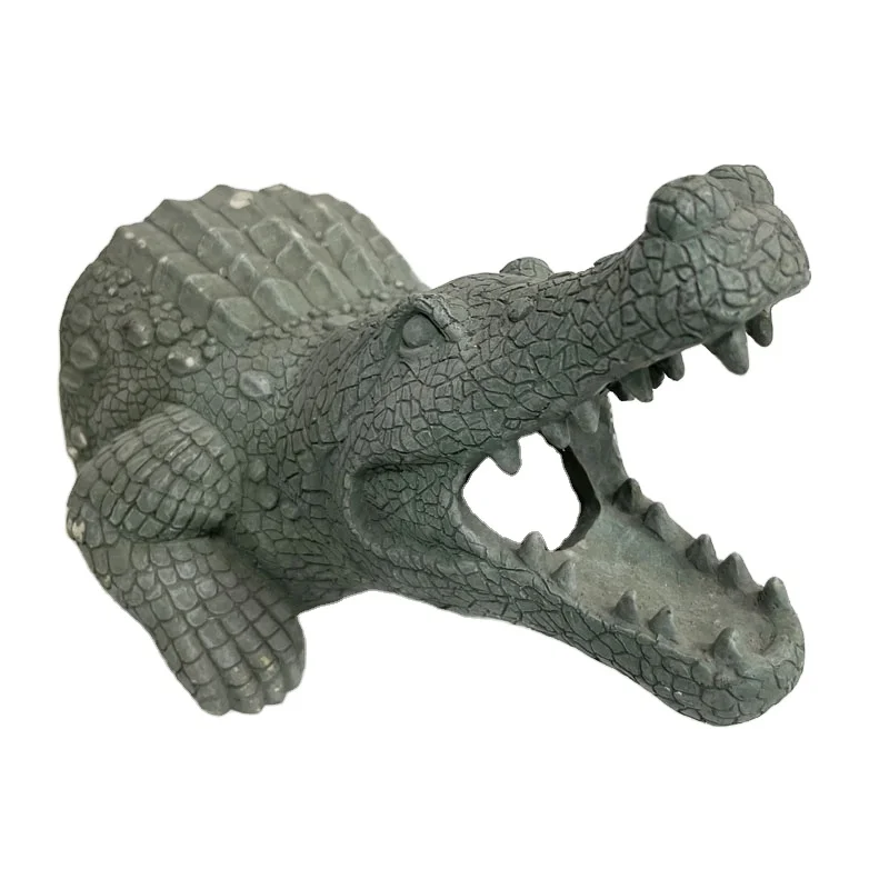 Resin Decorative Swamp Alligator Statue Home Decor Garden Animals Crocodile Figurine