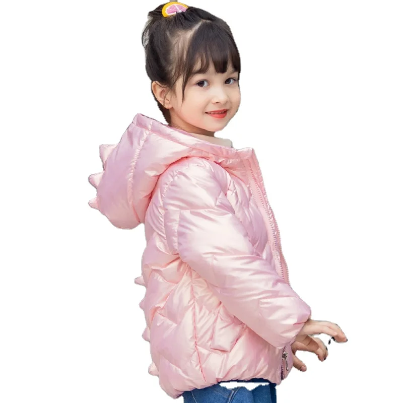 Autumn and winter small dinosaur down jacket high quality soft pure color casual new unisex fashionable cotton-padded jacket