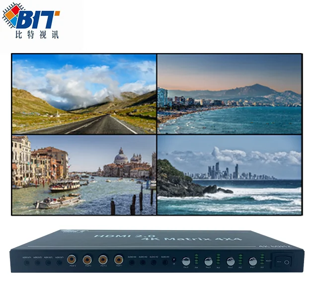 Лидер продаж 4K @ 60Hz Edid 2X2 4X4 аудио Матрица-Hdmi коммутатор 4 в выхода Hdmi сплиттер для ТВ