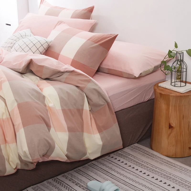 Adult Age Group bed cover sheet hot selling 100% cotton king bed sheet set Stripes Pattern single duvet cover for home use