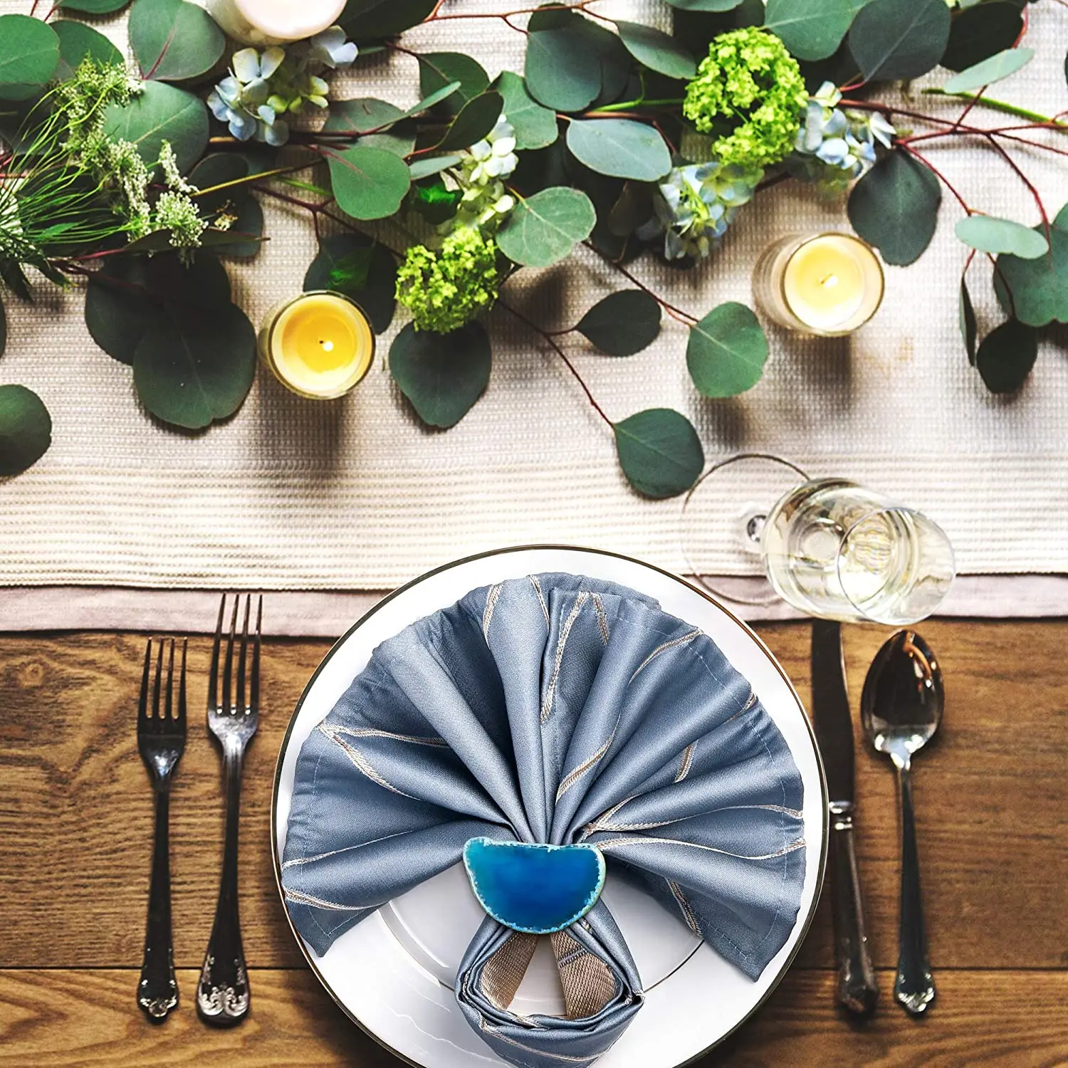 Набор украшений для обеденного стола 6 или 12 дюймов ручной работы, диаметр 2 дюйма, металлическая сетка, рождественские кольца для салфеток