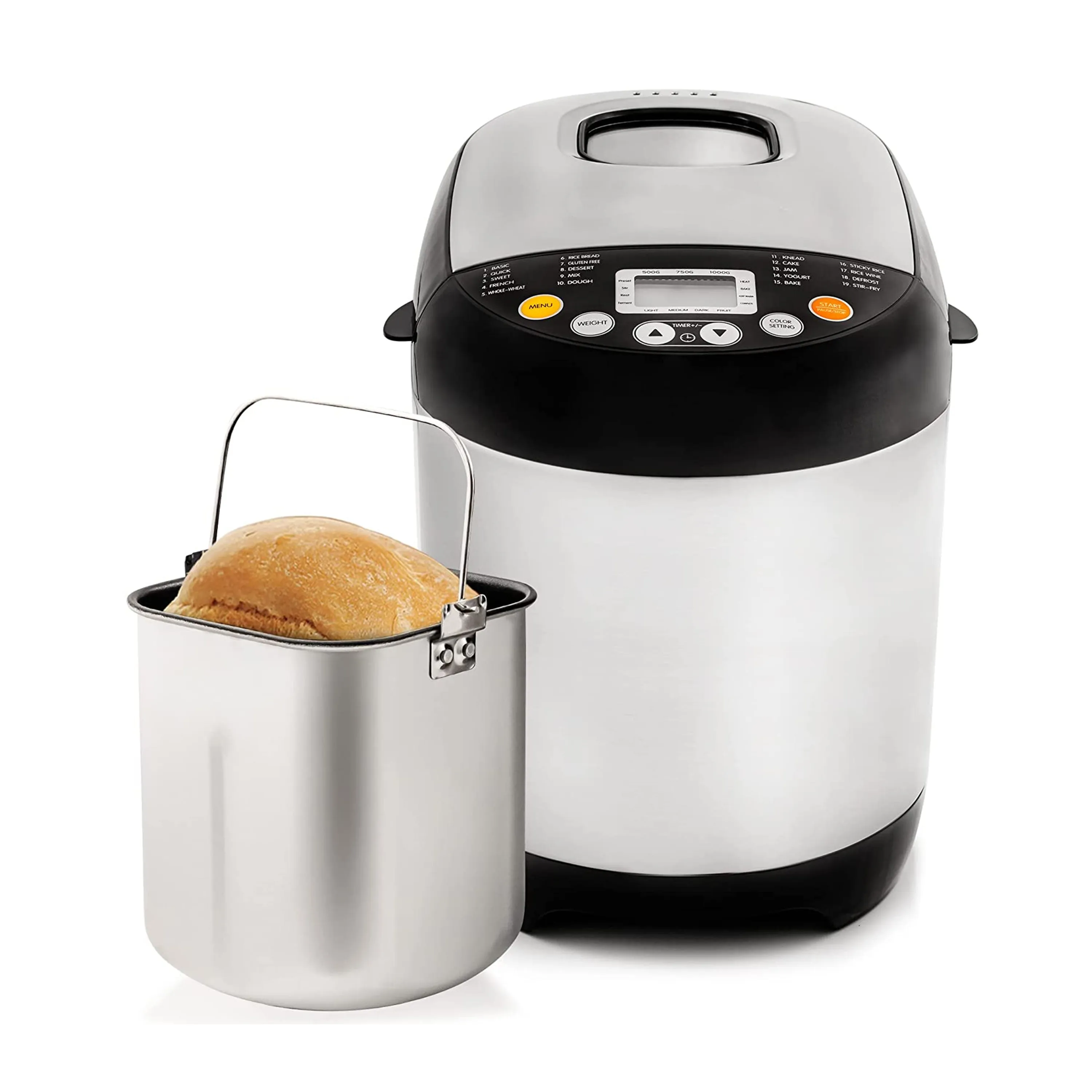 LCD Display Stainless Steel Mini Electric Bread Maker For Home