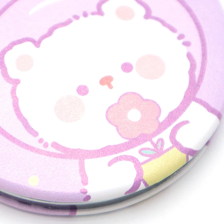 low moq framed pocket vanity cosmetic makeup mirror bling pink mini makeup vanity mirror for girl