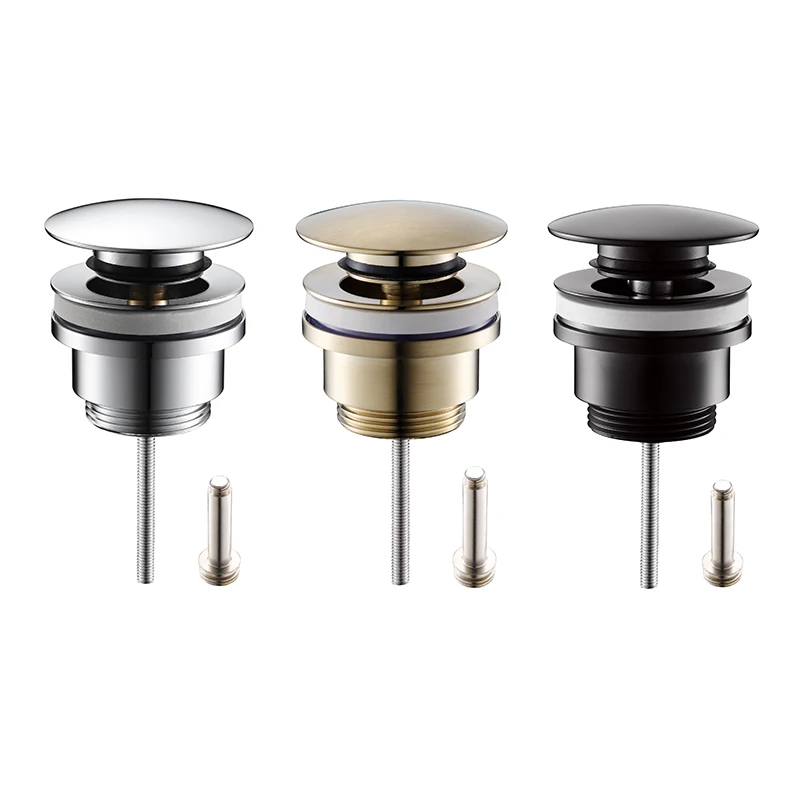 GEE-N 2023 Matt Black Click Clack Wash Basin Waste Sink Popup Drain without Overflow