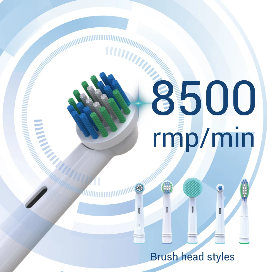 Rechargeable Electric Toothbrush 3 Working Modes Rotating Toothbrush with Replaceable toothbrush head