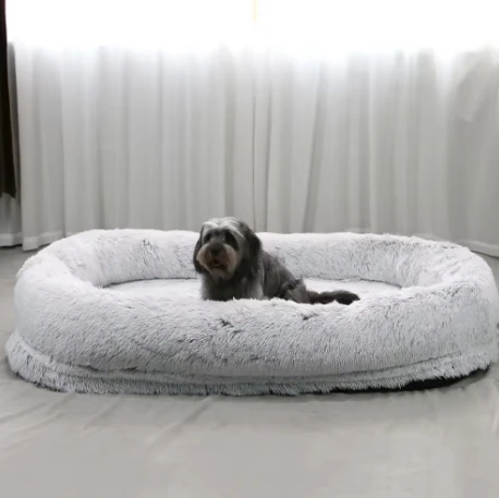 Large Human Dog Bed for Adult Doze Off Giant Dog Bed for Large Dog Foldable Adjustable Fits Pet Families