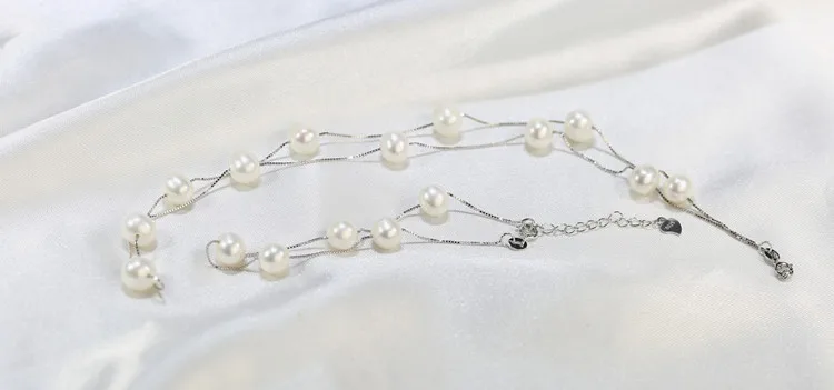 FEIRUN 8mm AA near round 100% Natural Freshwater Pearl Jewelry Sets For Women Elegant 925 Sterling Silver