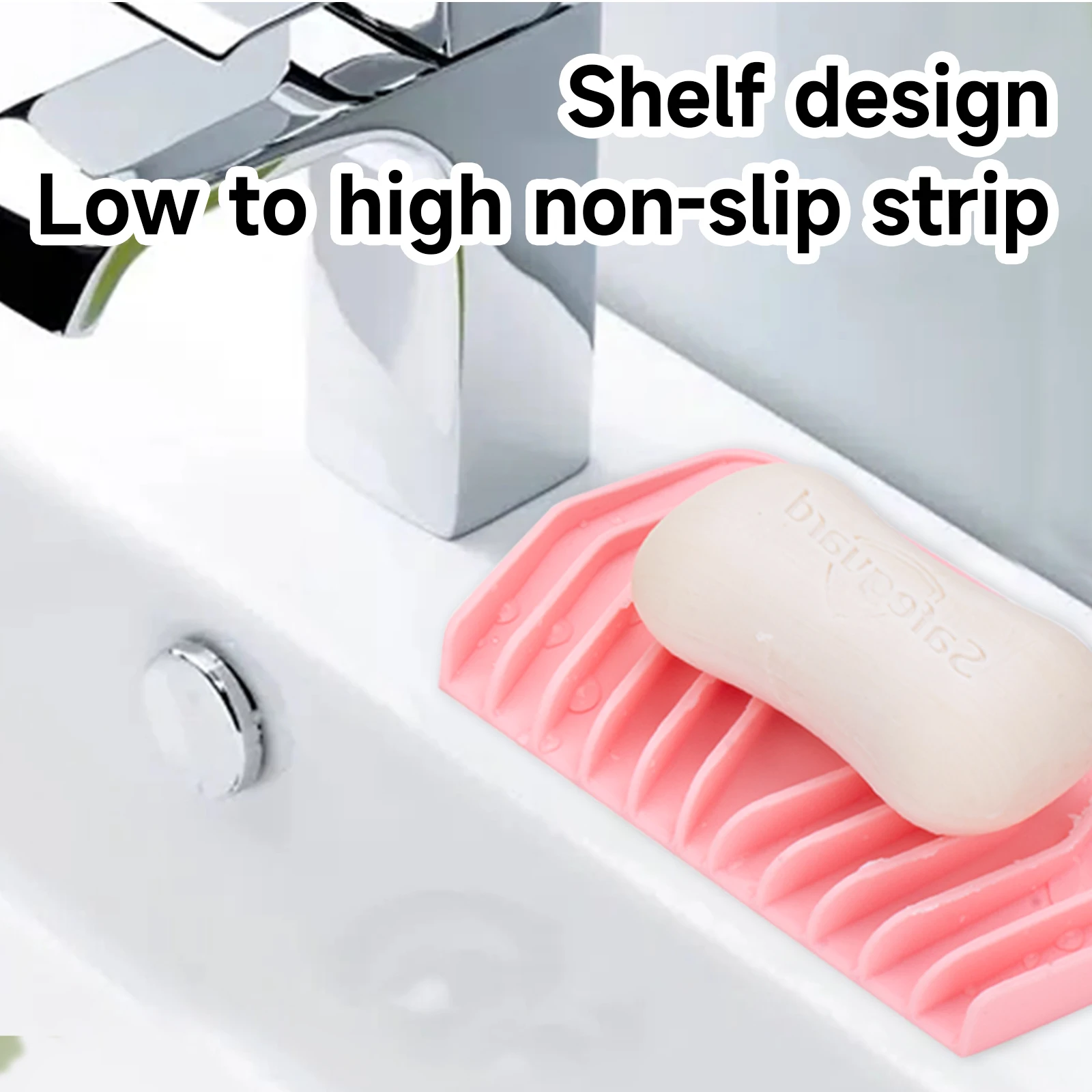 Non-slip Silicone Soap Saver Hand Wash Soap Box Easy Cleaning Silicone Soap Dishes Holder for Bathroom