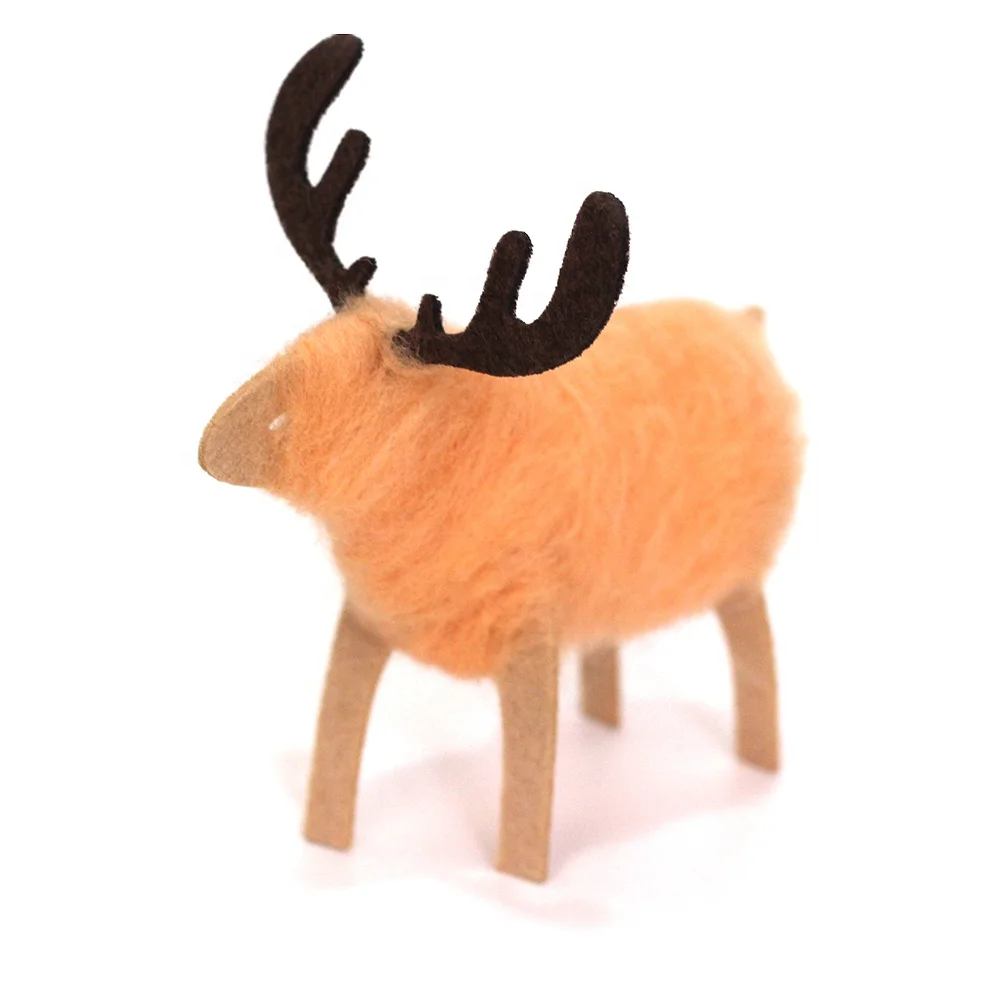 DIY Reindeer Australia Merino Wool and Non-woven Cloth Felt Supplies Kit to Create Your Own Doll for Kids and Children