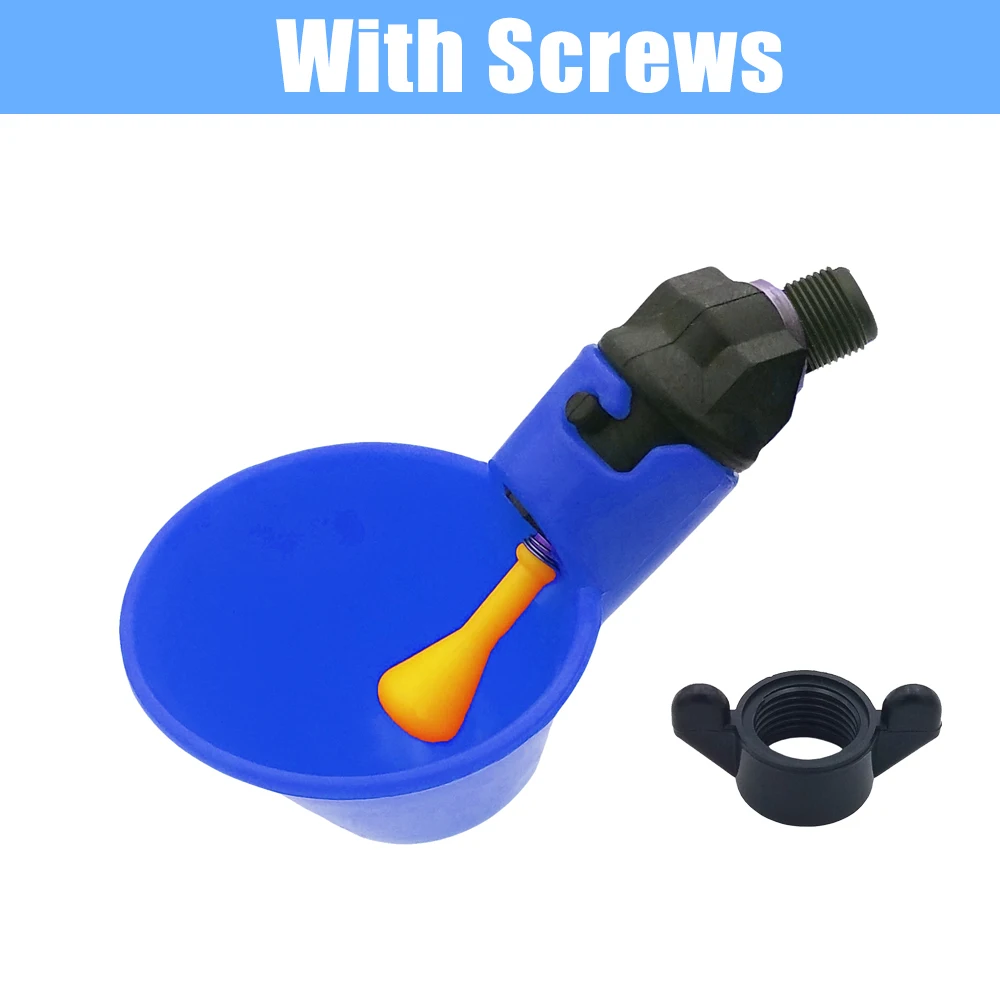 Automatic Chicken Drink Water Cup Blue Quail Hanging Nipple Drinking Bowl Feed Bird Coop Drinker Cups for Backyard Poultry