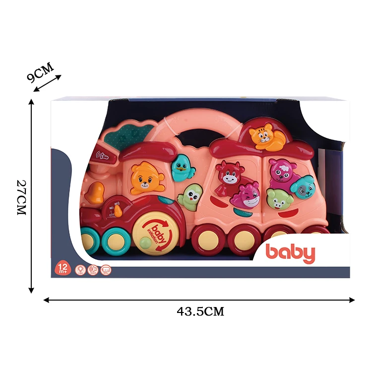 
Cartoon Animal Train Shape Flashing Light Early Learning Educational Baby Toys Musical 