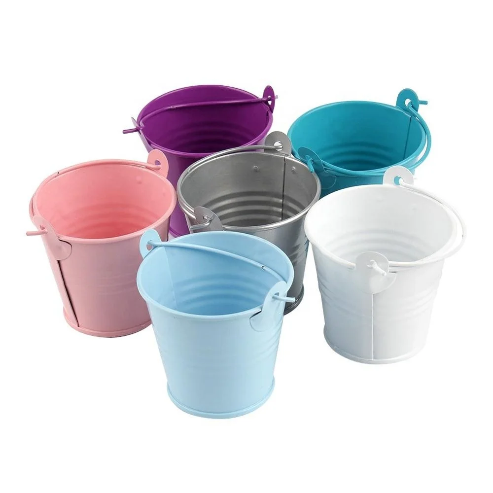 Wedding Party Favors Metal Tin Candy Gift Box Plant Flower Bucket Pots For Party Decoration