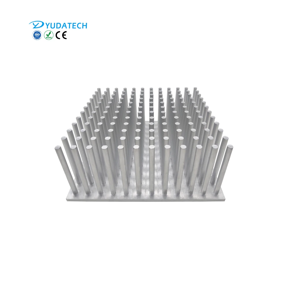 Customized LED Cylindrical Fin Heatsink Anodized Aluminum Cold Forged Pin Fin Heat Sink