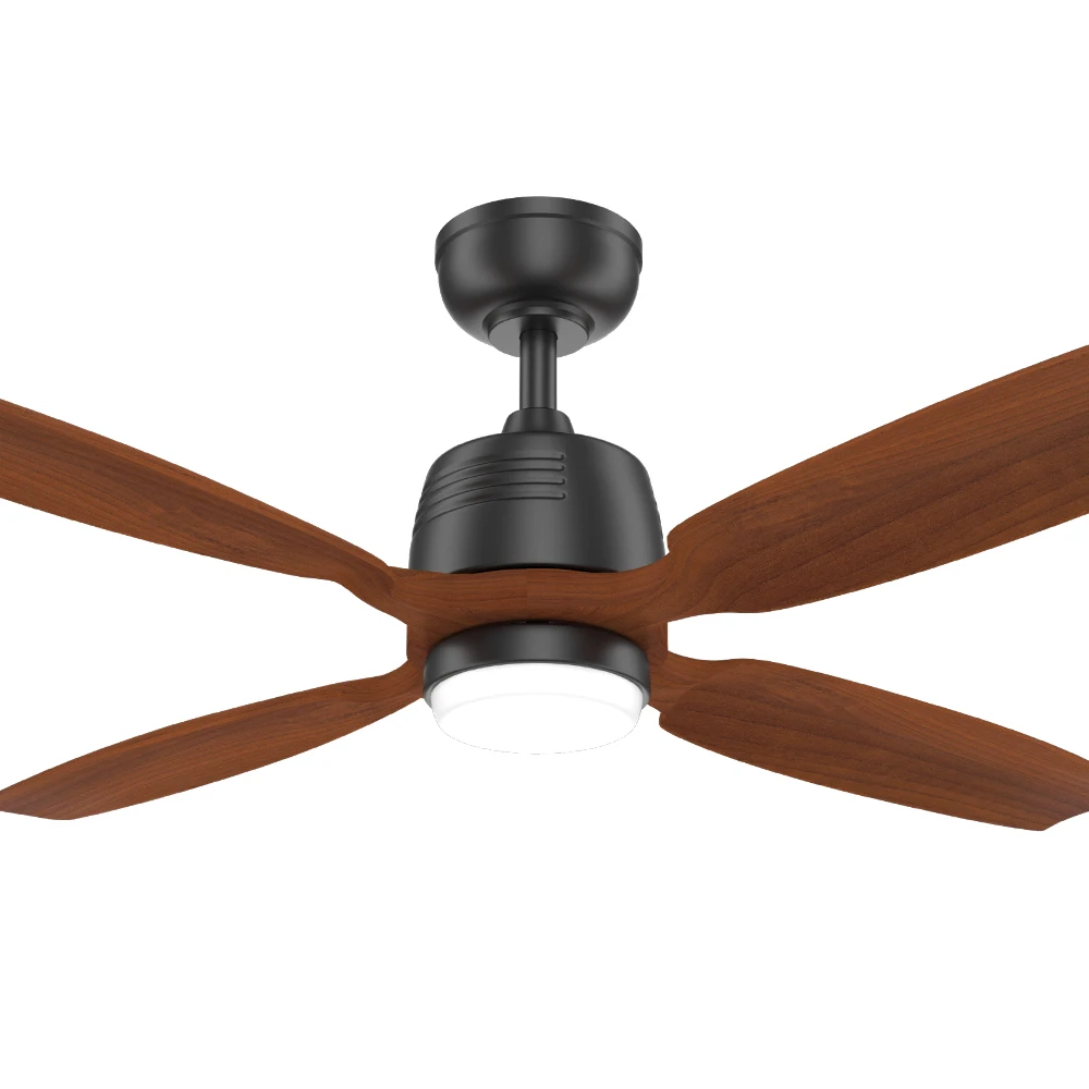 Low Noise Modern Decorative Energy Saving DC Motor 5 Solid Wood Blade Ceiling Fan With Light