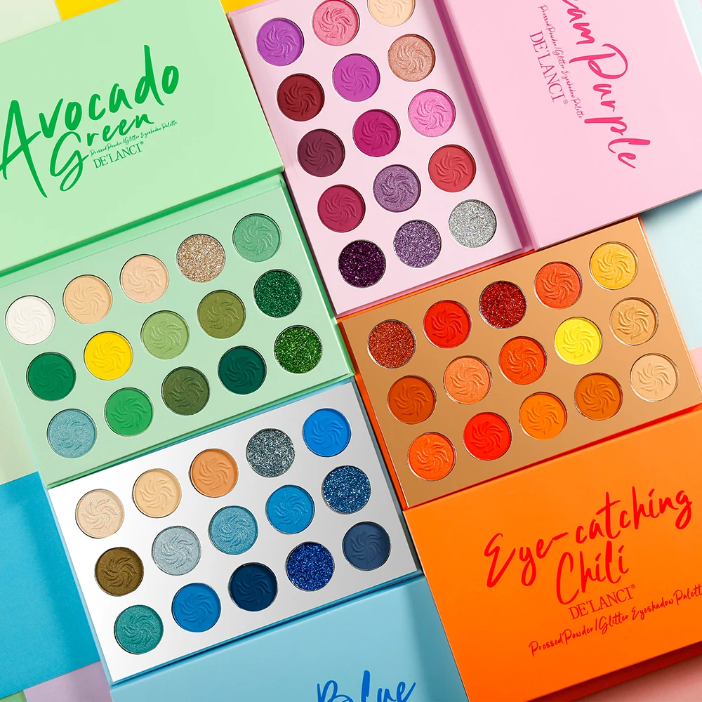 Custom15 colors high pigment cosmetics eye shadow pearl/metallic eye shadow