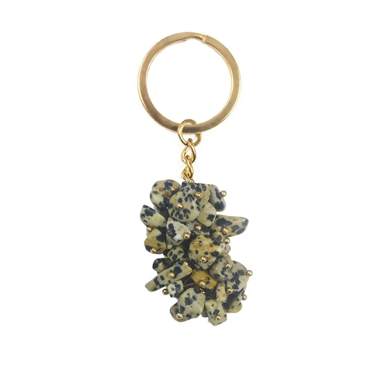 Diy Fashion design Natural stone key ring_ Picasso Jasper Stone energy Key chain_ Picasso Jasper grape Shaped Pendant souvenirs gift