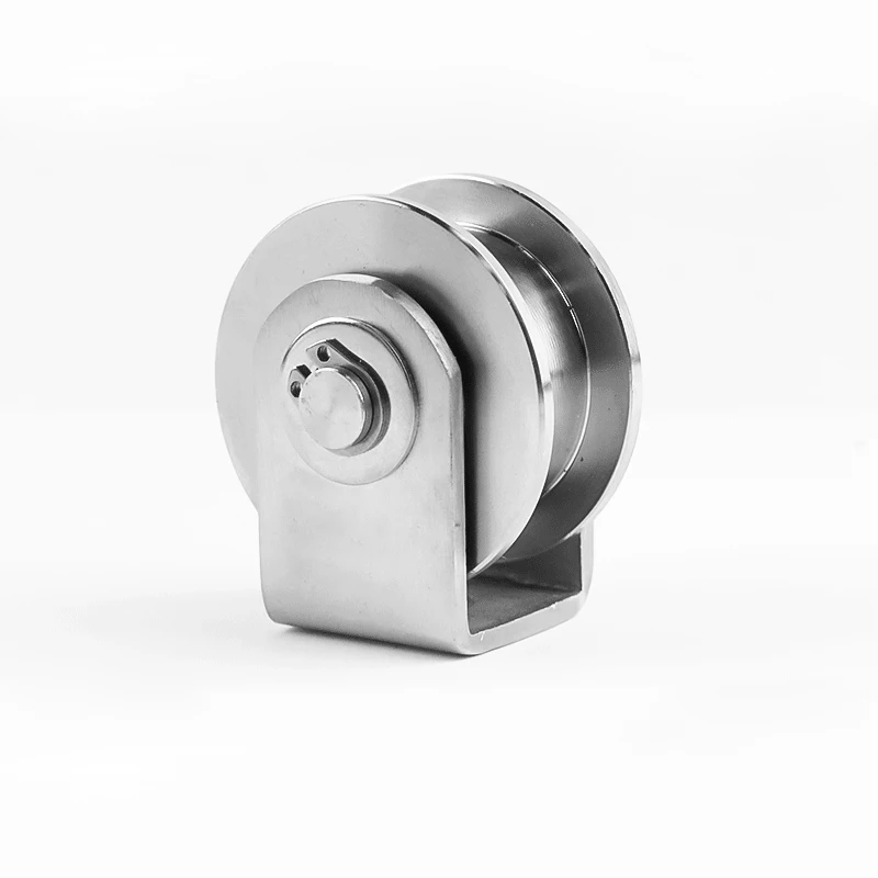 U-Groove Pulley Set 304 Stainless Steel Pulley Drum Duplex Bearing Single Pulley for Wire Rope Pulling Home Gym