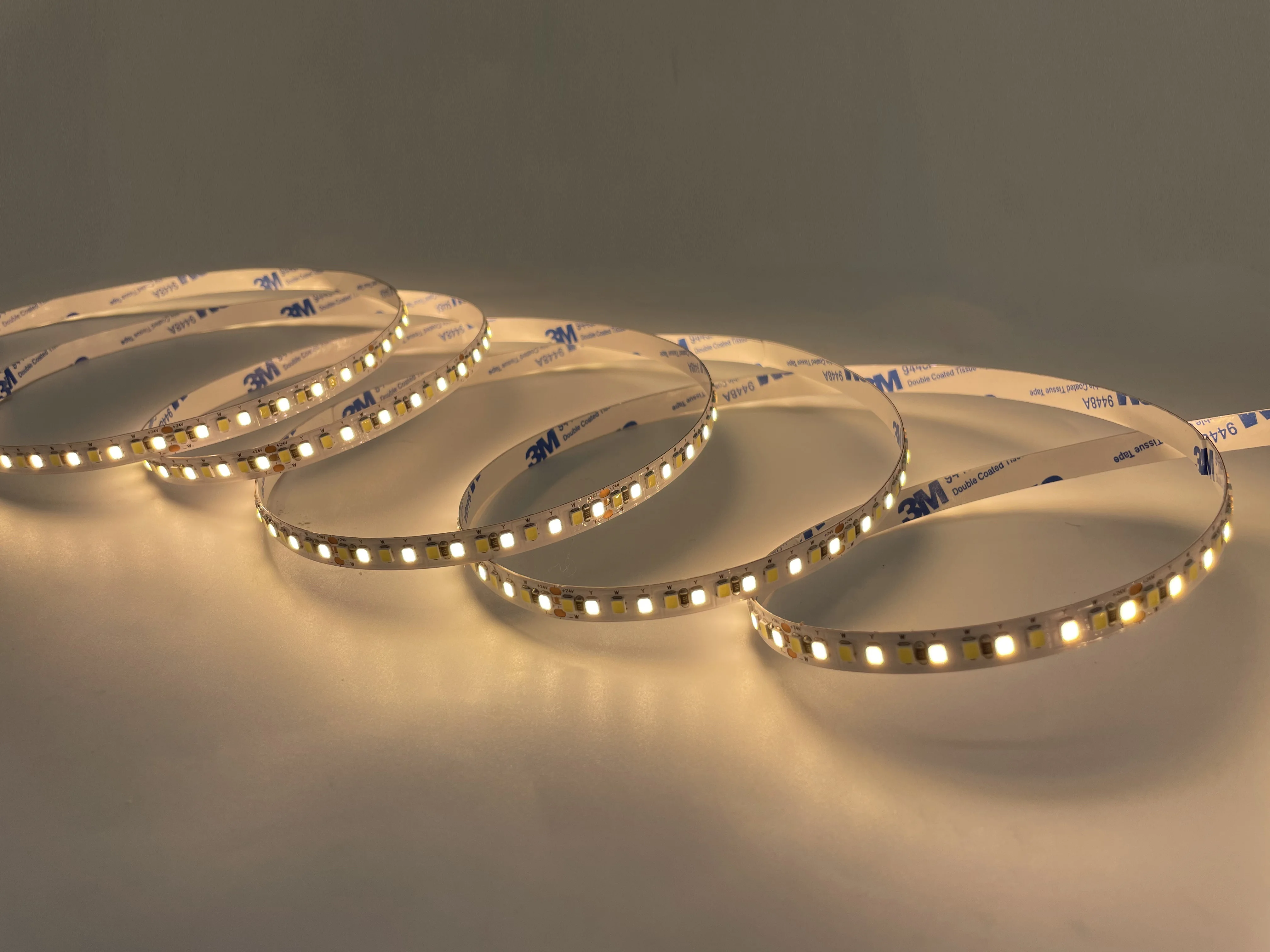 Chinese factory price CCT 2835 LED Strip Dual White WW/CW 192LED/M DC24V 8mm width PCB  factory directly