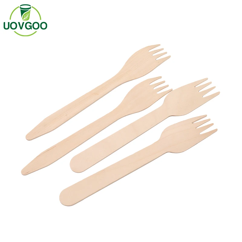 Wholesale Disposable wood fork cutlery Biodegradable wooden fruit fork