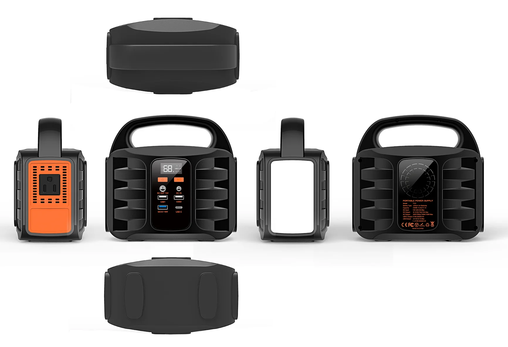 Home Use Ac Inverter Portable Generator Solar Power 220 Volt Lithium Ion Household Appliances H100 Provide Power 150 FCC 5V 3.1A