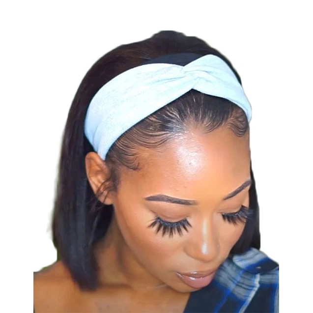 Apple Girl Machine Made Wig Cuticle Aligned Virgin Hair 100 Human Hair Wigs Brazilian Straight Headband Wigs For Black Women