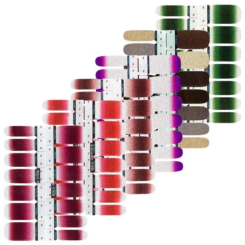 Factory price best seller custom manicure pedicure nail art design ombre  nail polish wraps