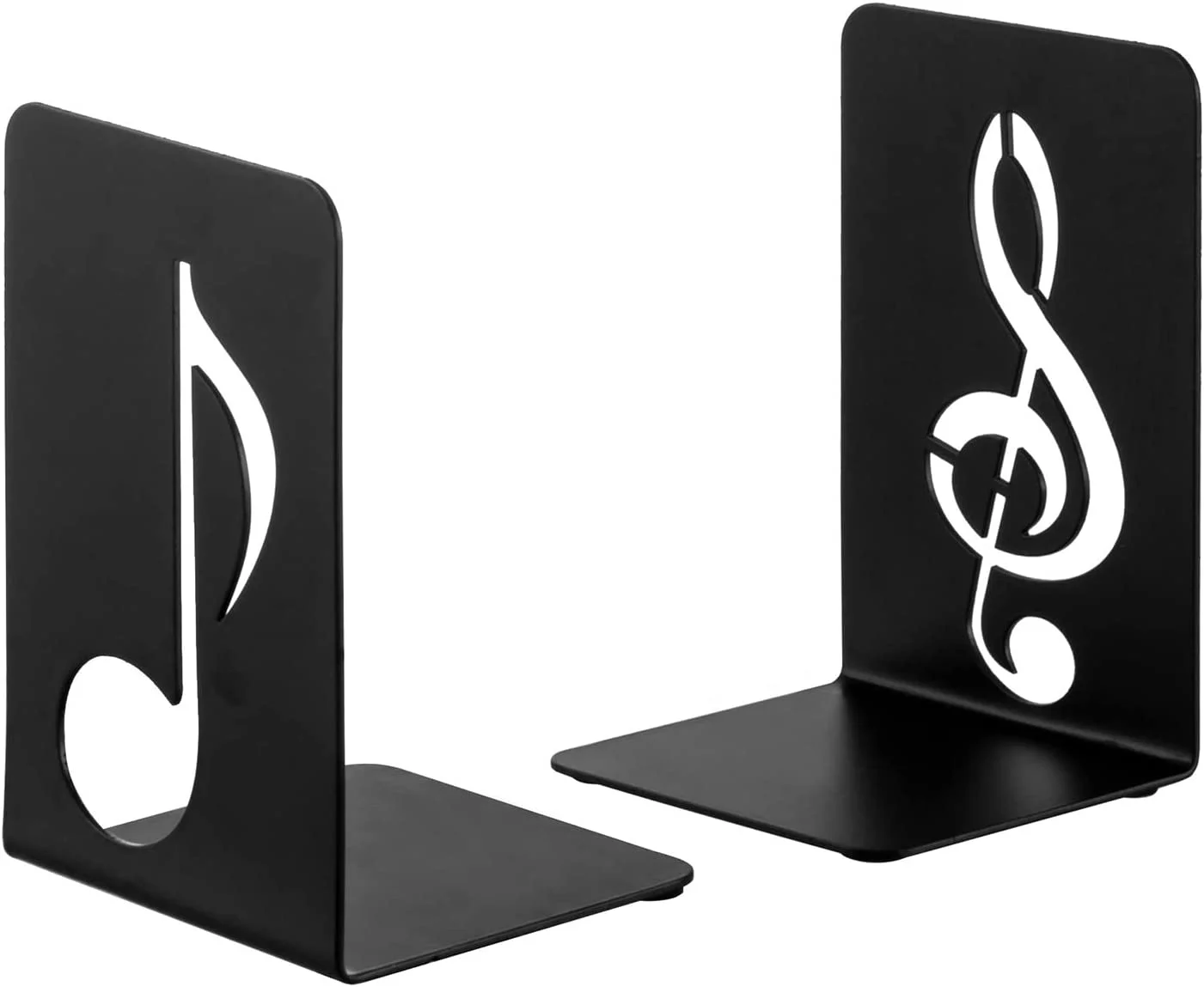 Fashion Creative Heavy Duty Matte Black Musical Note clef shape bookend