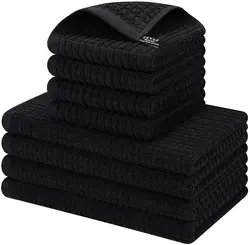 Custom Kitchen Towel Set 100% Cotton Super Absorbent Kitchen Tea Towel Set Durable Best Kitchen Towel and dish Rag Set