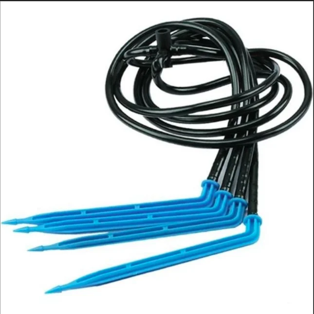 Factory Price 2/4 Ways Split Irrigation Straight PC Drip Stake Bend Arrow Dripper With 50cm Length Tube