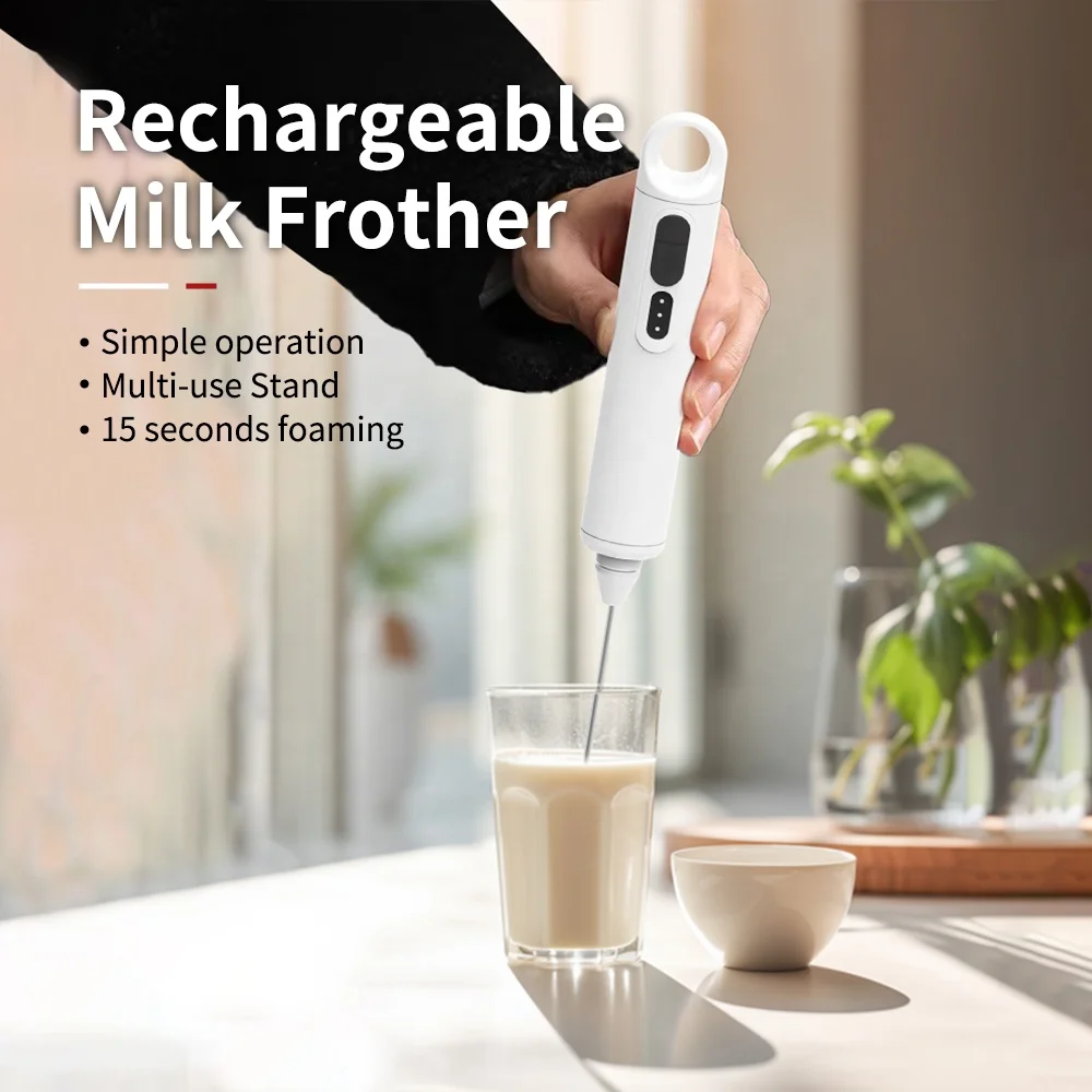Factory Wholesale USB rechargeable milk frother rechargeable milk/coffee frother/ blender/mixer /egg beater/3speed milk foamer