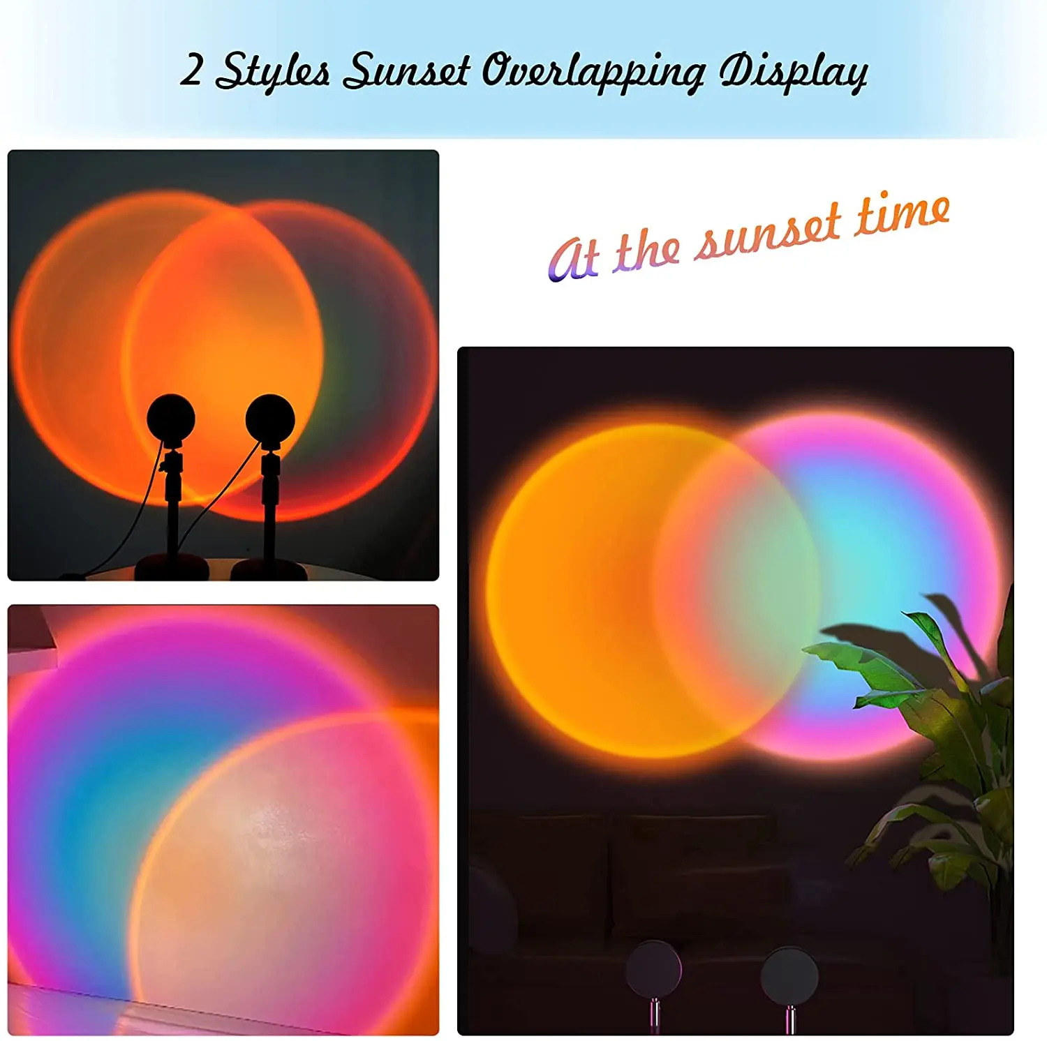 Colorful Wedding Sunset Light Romantic Rainbow LED Sunset Projection Lamp