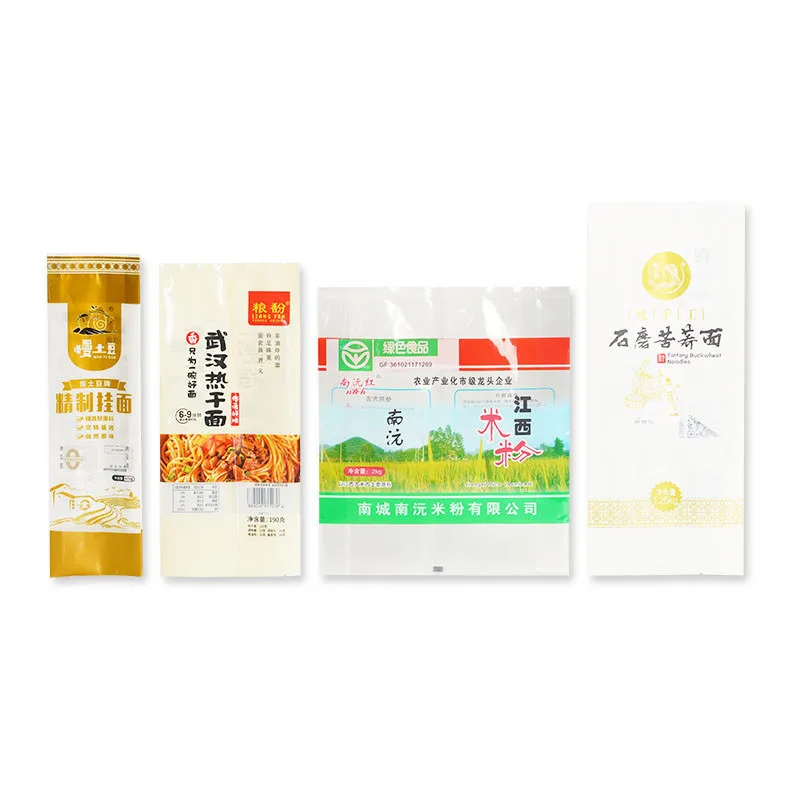 Factory Transparent Spaghetti Noodles Back Sealed Plastic Pouch Heat Seal Food Packaging Bags