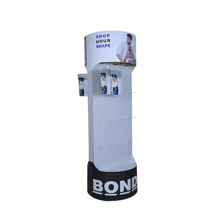Paper Custom Supermarket promotion  Retail Cardboard  Pants Clothing Underwear Hook Display rack walmart Display Hook Rack