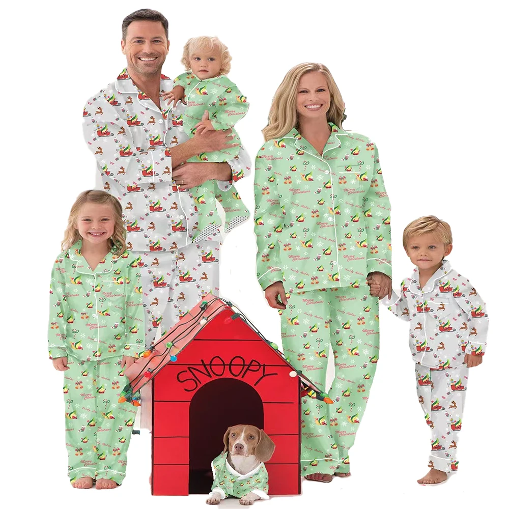 mom and daughter sleepwear  100% Cotton nightgown Children Women  Christmas pajamas Family Matching Outfits