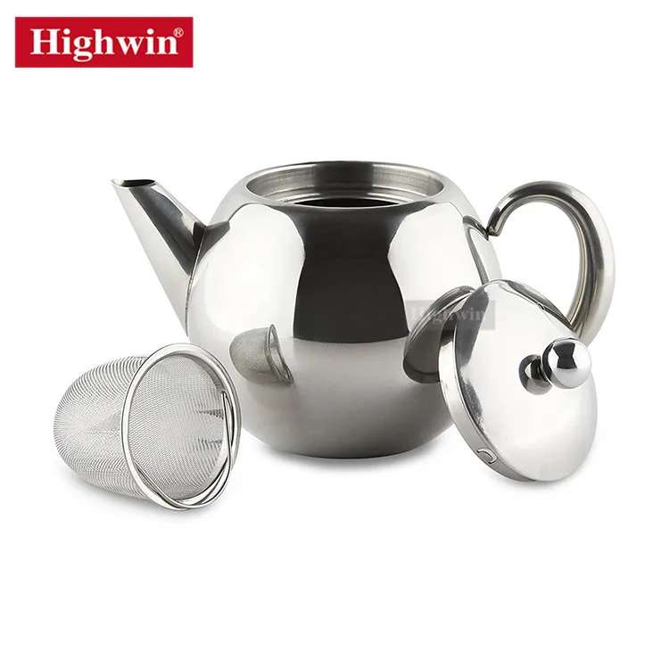 Stainless Steel Teapot Single-Walled Tea Coffee Kettle Tea Pot