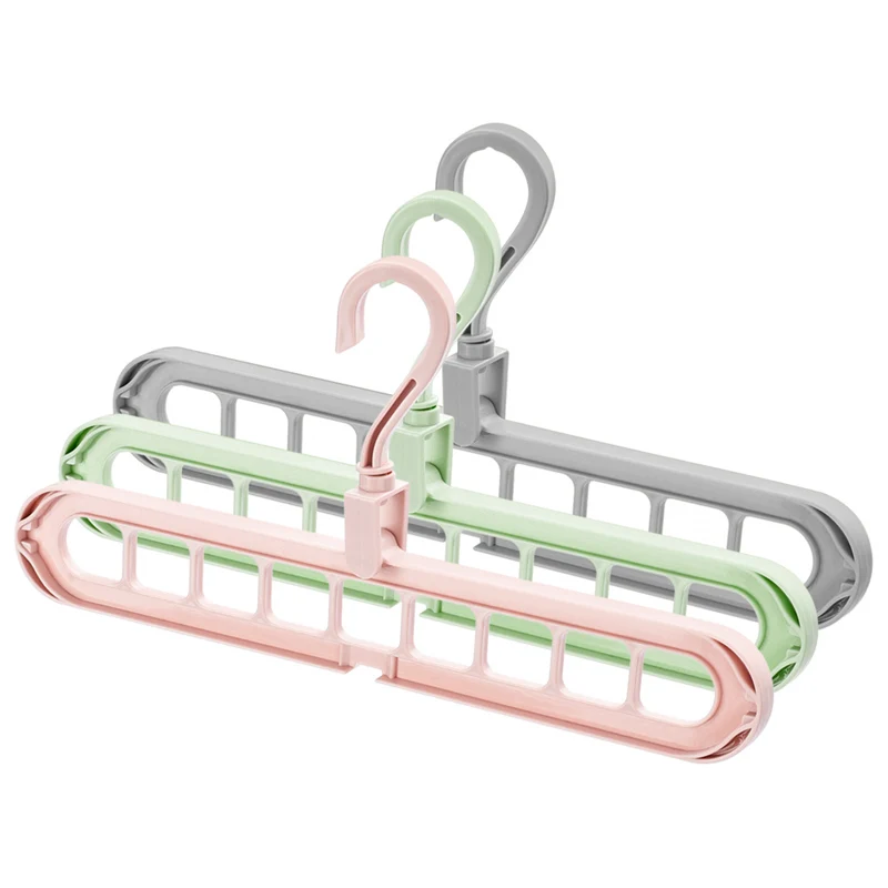 Многоцветная компактная вращающаяся пластиковая вешалка для одежды с 9 отверстиями