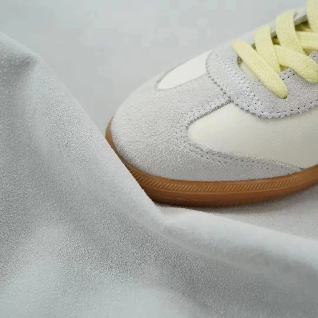 2024 Super Quality Genuine suede fabric faux leather flocking fabric for boot and shoes with 100%