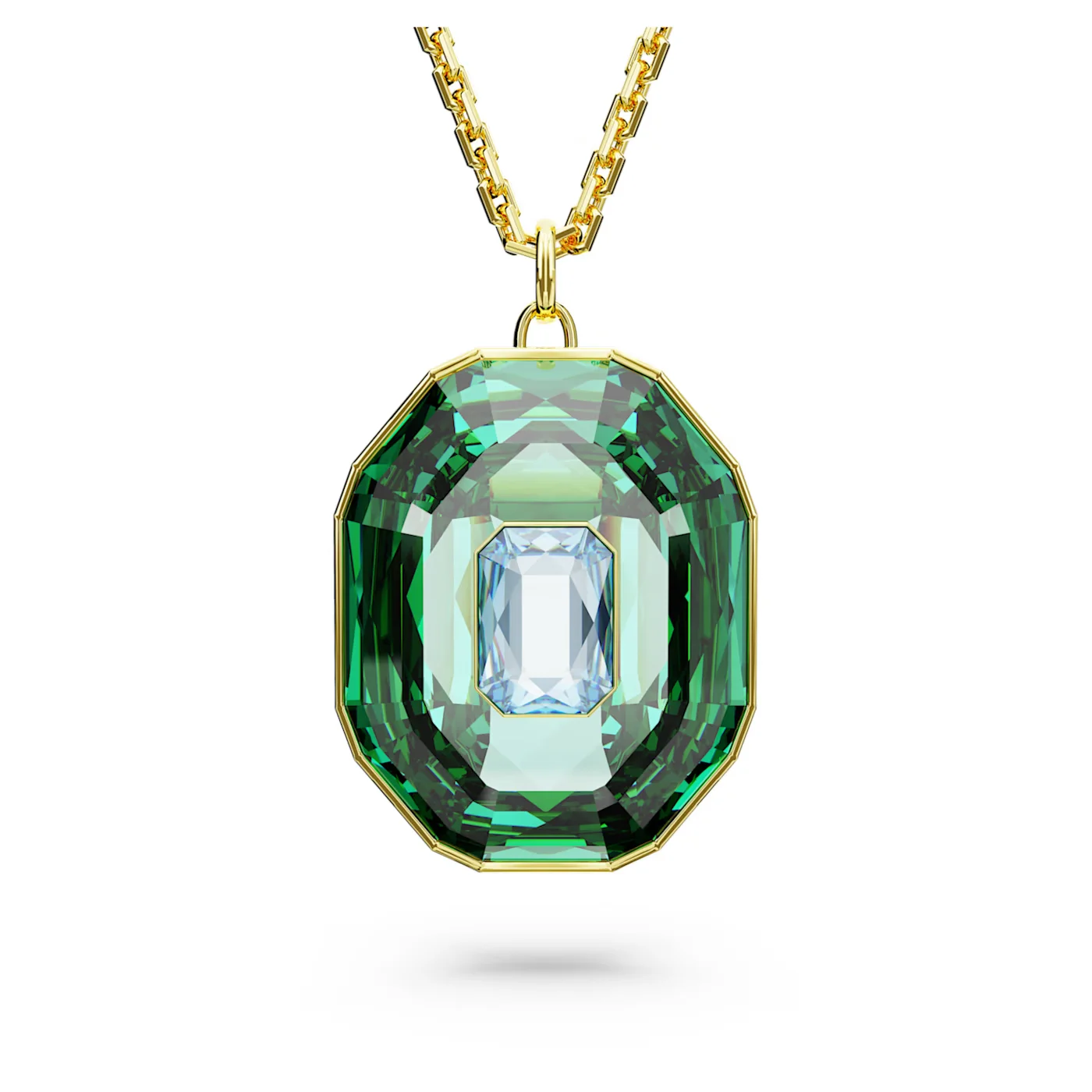 Chroma Necklace Octagon Cut Multicolored Gold-tone Plated