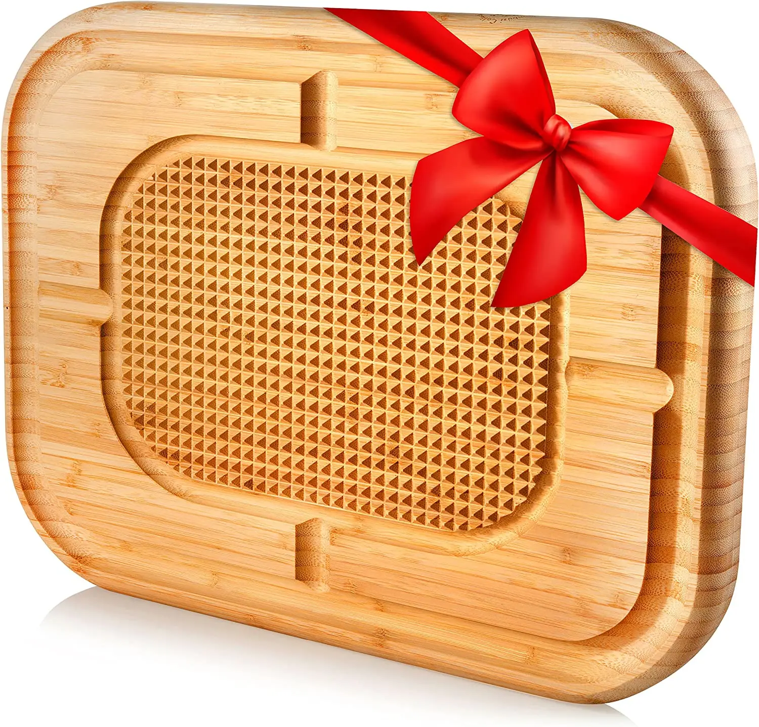 Premium Bamboo Meat Cutting Board - Heavy Duty Chopping Block Steak Carving Board with Juice Groove