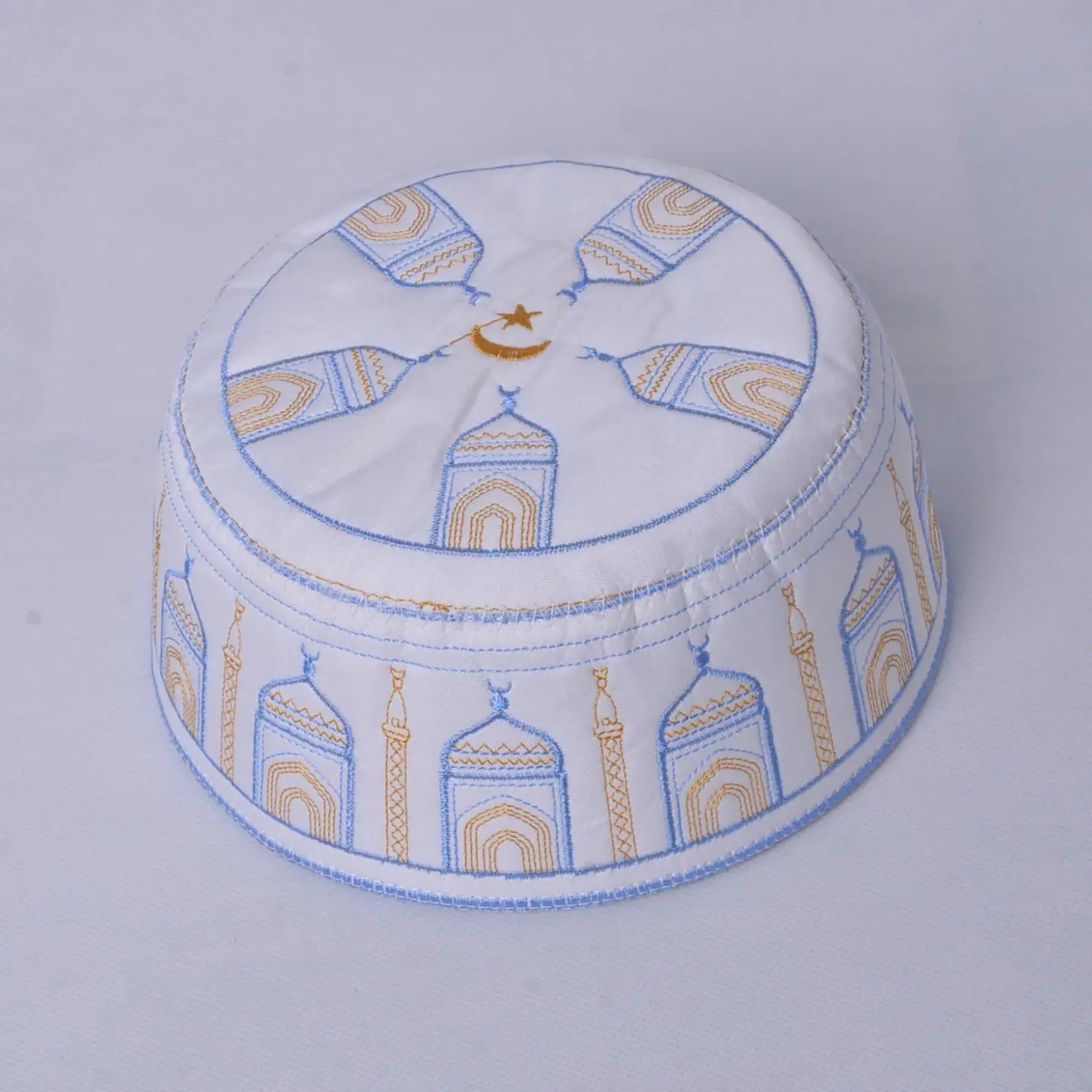Factory Direct Sale Islamic Prayer Embroidery Men Muslim Cap Hat Islamic Computer Hat