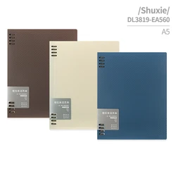 Buckle-design cover 8 holes easy push-pull binder PP loose leaf notebook with index pages