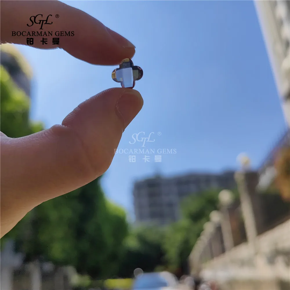 Turkish style color sultanite  four-leaf clover bare stone, factory spot jewelry matching stone straight batch